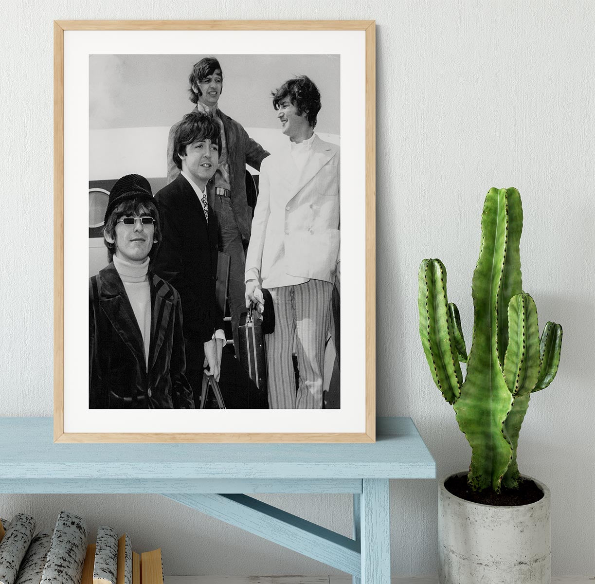 The Beatles leaving London Airport Framed Print - Canvas Art Rocks - 3