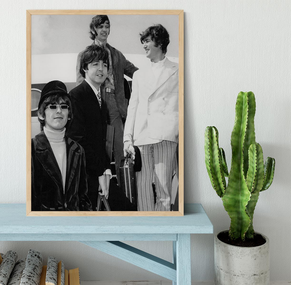 The Beatles leaving London Airport Framed Print - Canvas Art Rocks - 4