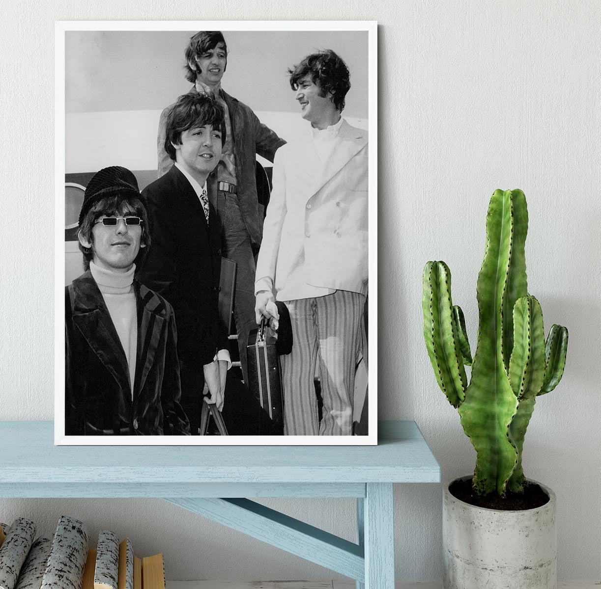 The Beatles leaving London Airport Framed Print - Canvas Art Rocks -6