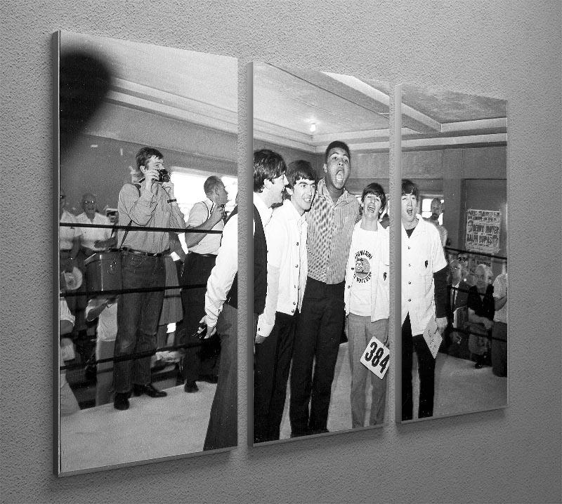 The Beatles meet Muhammad Ali 3 Split Panel Canvas Print - Canvas Art Rocks - 2