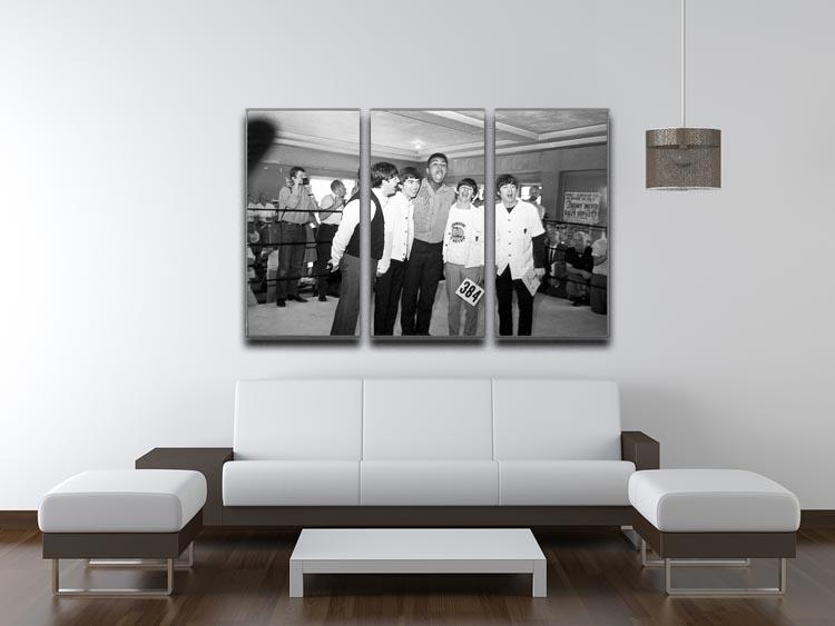 The Beatles meet Muhammad Ali 3 Split Panel Canvas Print - Canvas Art Rocks - 3
