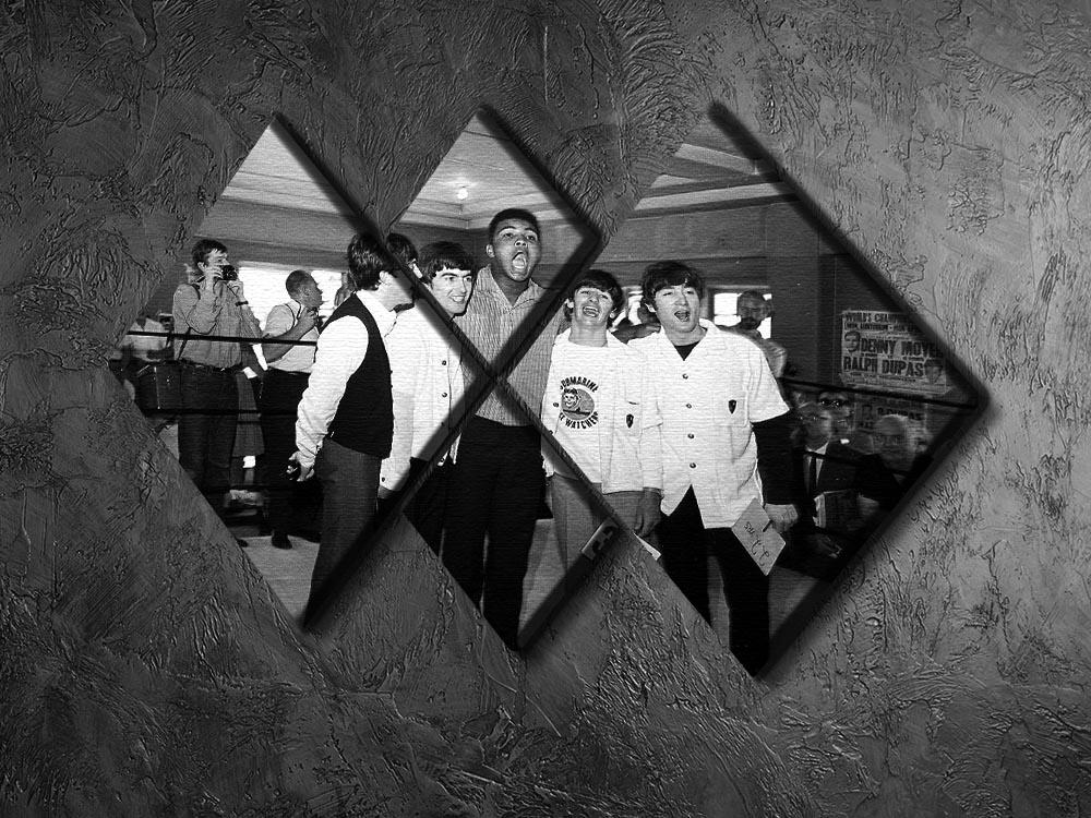 The Beatles meet Muhammad Ali 4 Square Multi Panel Canvas - Canvas Art Rocks - 2