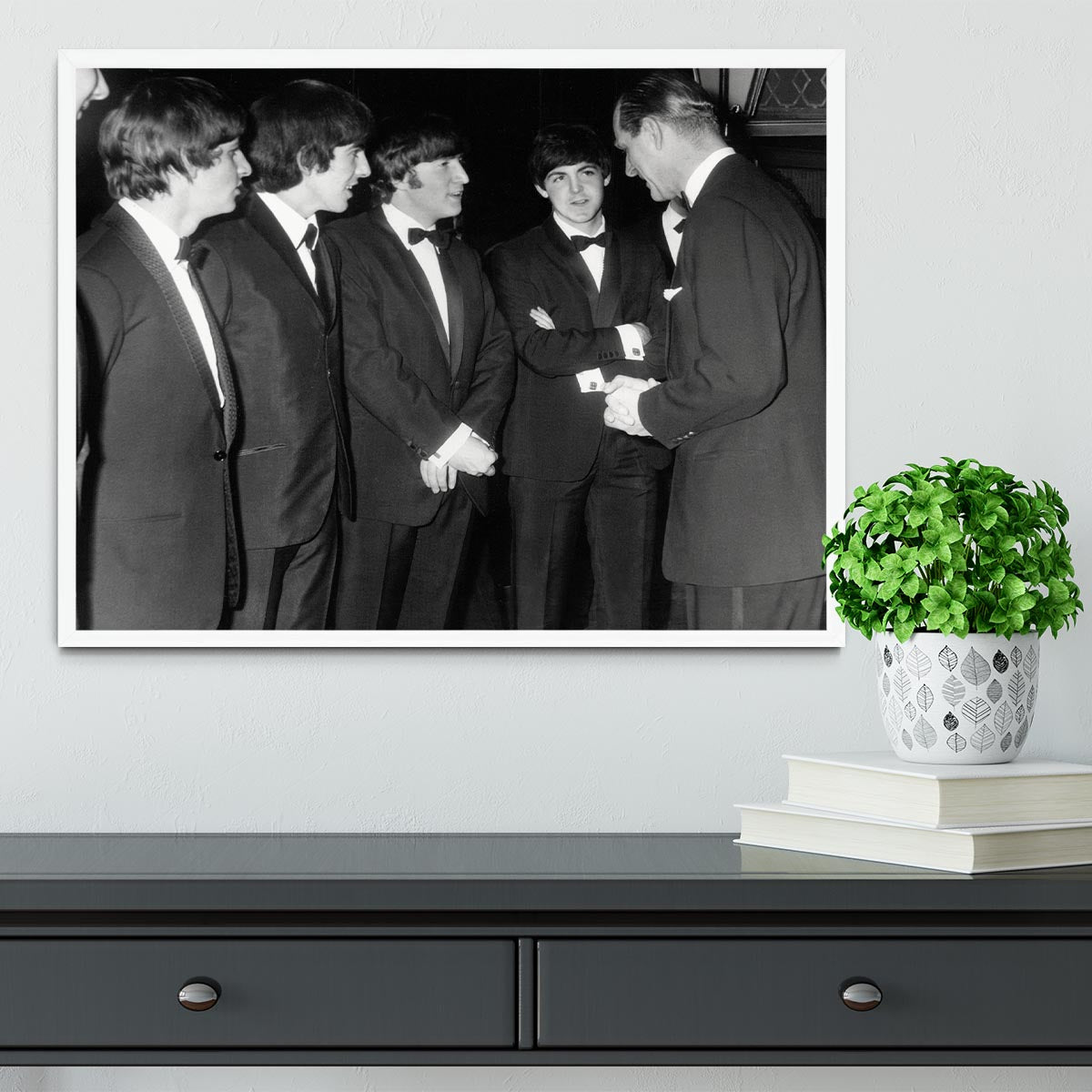 The Beatles meet Prince Philip Framed Print - Canvas Art Rocks -6