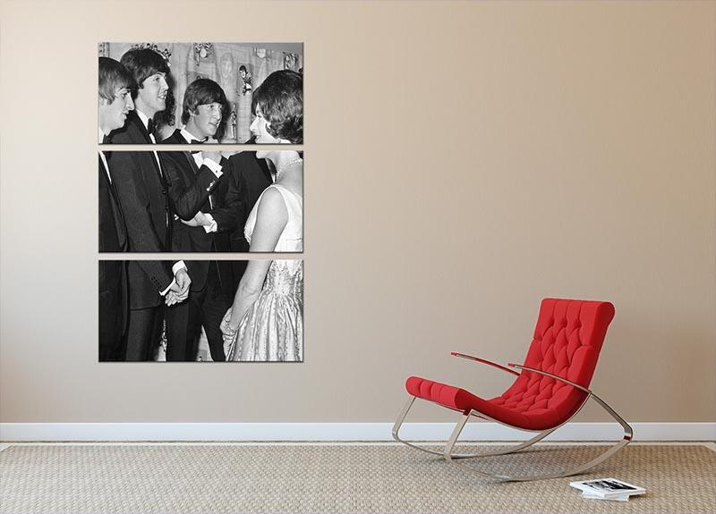 The Beatles meet Princess Margaret 3 Split Panel Canvas Print - Canvas Art Rocks - 2