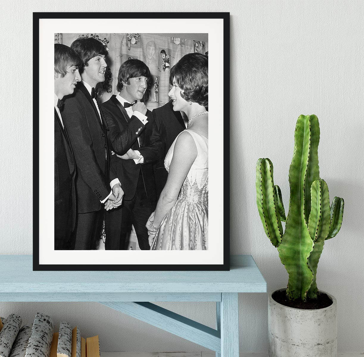 The Beatles meet Princess Margaret Framed Print - Canvas Art Rocks - 1