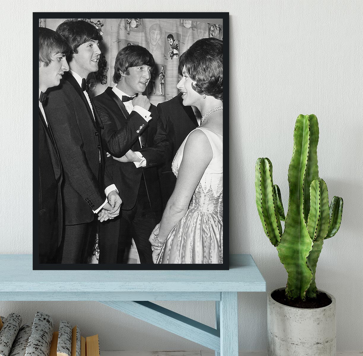 The Beatles meet Princess Margaret Framed Print - Canvas Art Rocks - 2