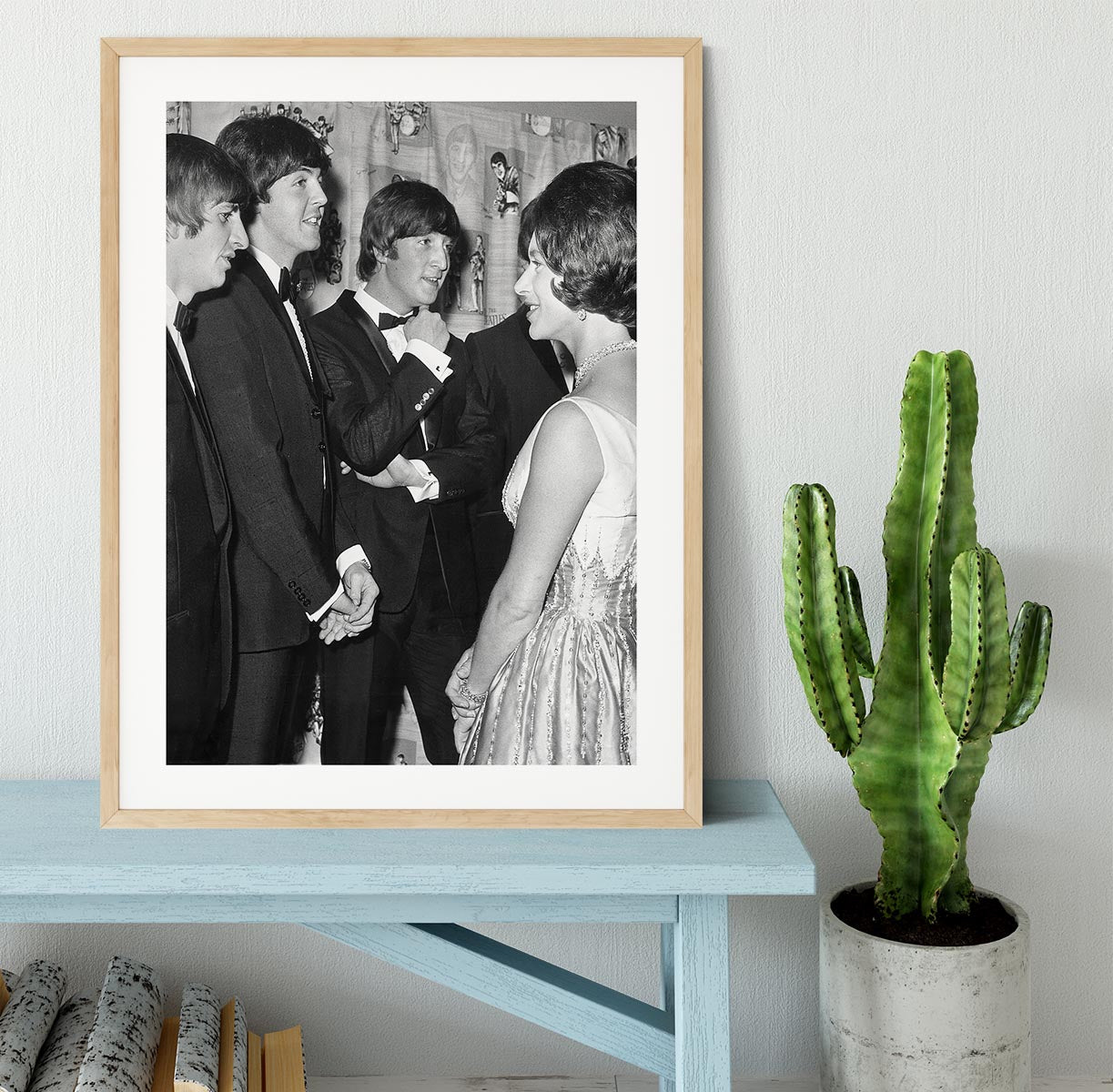 The Beatles meet Princess Margaret Framed Print - Canvas Art Rocks - 3