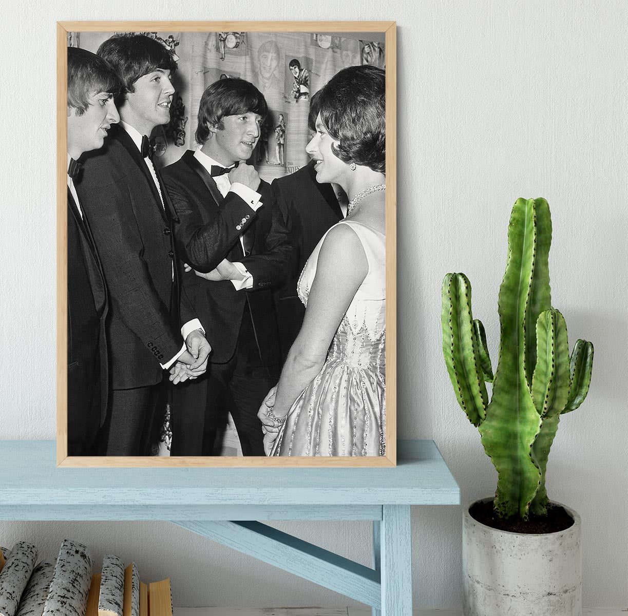 The Beatles meet Princess Margaret Framed Print - Canvas Art Rocks - 4