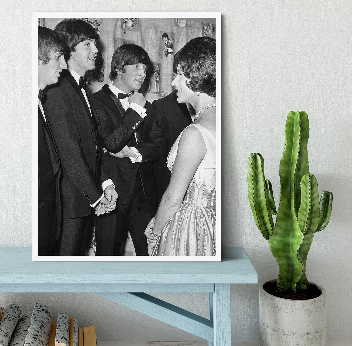 The Beatles meet Princess Margaret Framed Print - Canvas Art Rocks -6