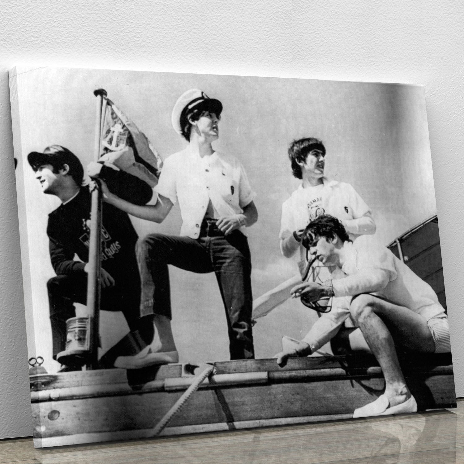 The Beatles on board a yacht Canvas Print or Poster - Canvas Art Rocks - 1
