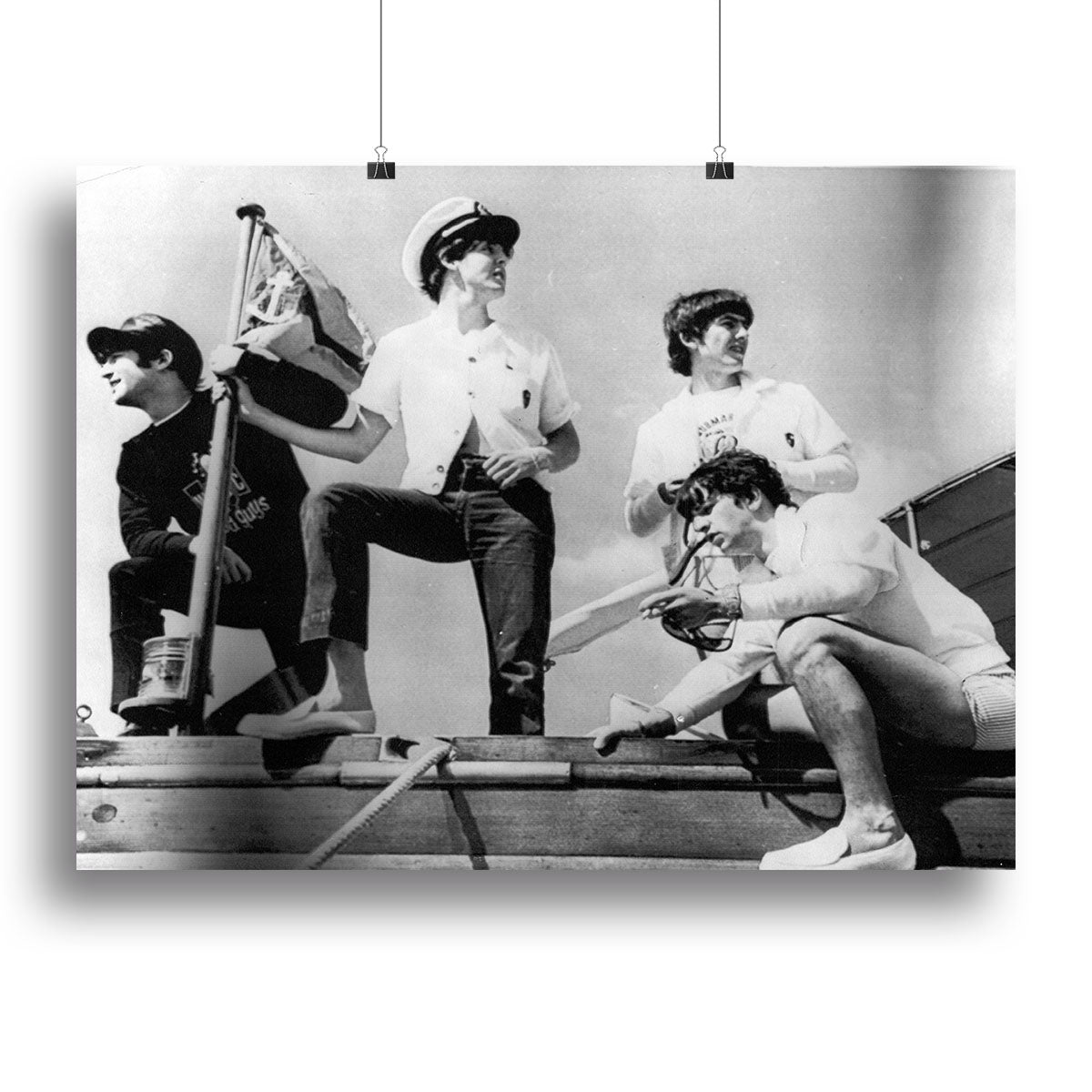 The Beatles on board a yacht Canvas Print or Poster - Canvas Art Rocks - 2