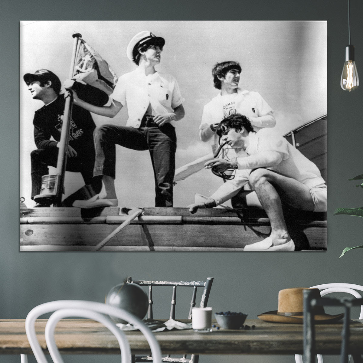 The Beatles on board a yacht Canvas Print or Poster - Canvas Art Rocks - 3