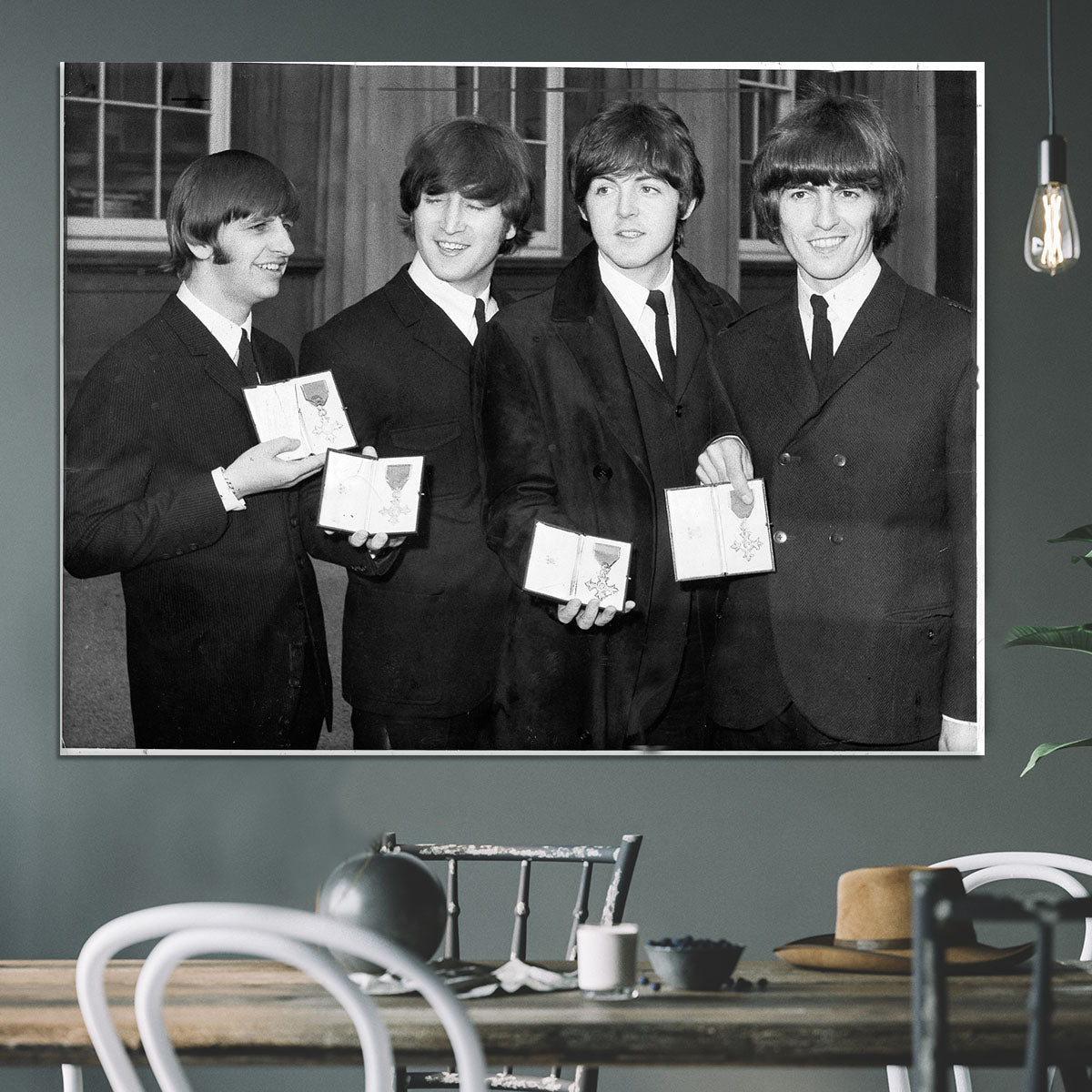 The Beatles show their MBEs Canvas Print or Poster - Canvas Art Rocks - 3
