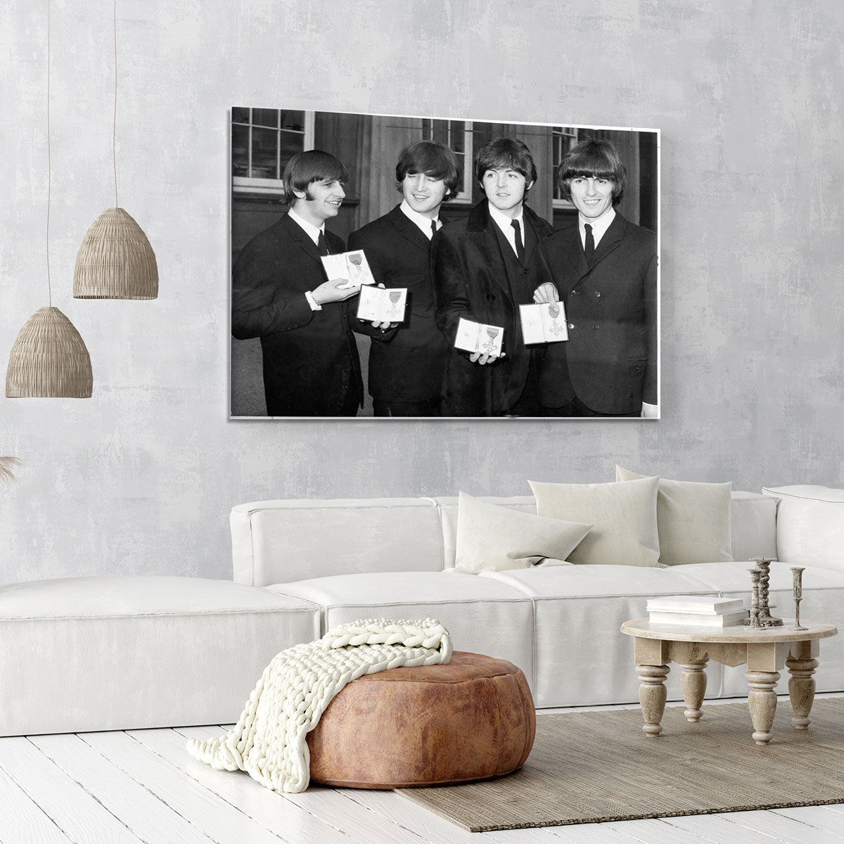 The Beatles show their MBEs Canvas Print or Poster - Canvas Art Rocks - 6