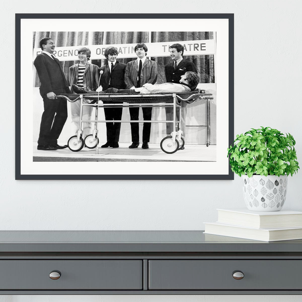The Beatles with Mike and Bernie Winters Framed Print - Canvas Art Rocks - 1
