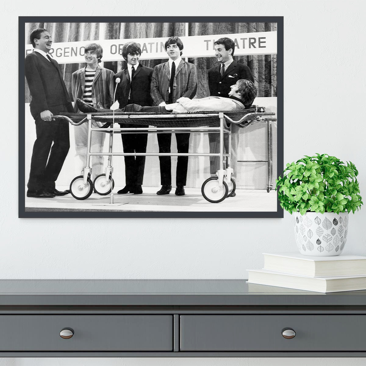 The Beatles with Mike and Bernie Winters Framed Print - Canvas Art Rocks - 2