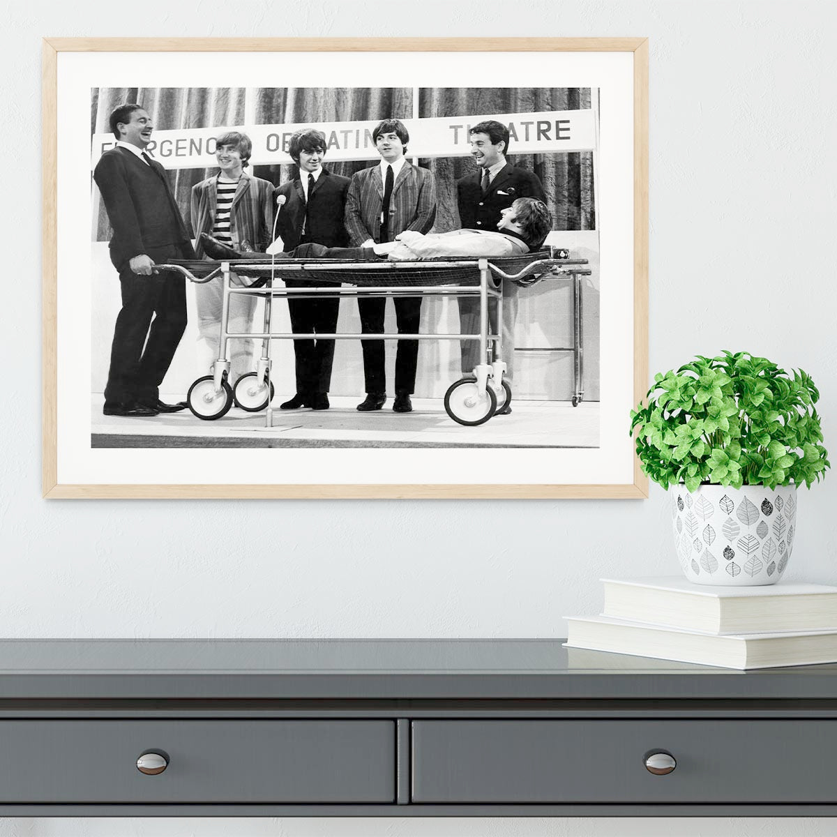 The Beatles with Mike and Bernie Winters Framed Print - Canvas Art Rocks - 3