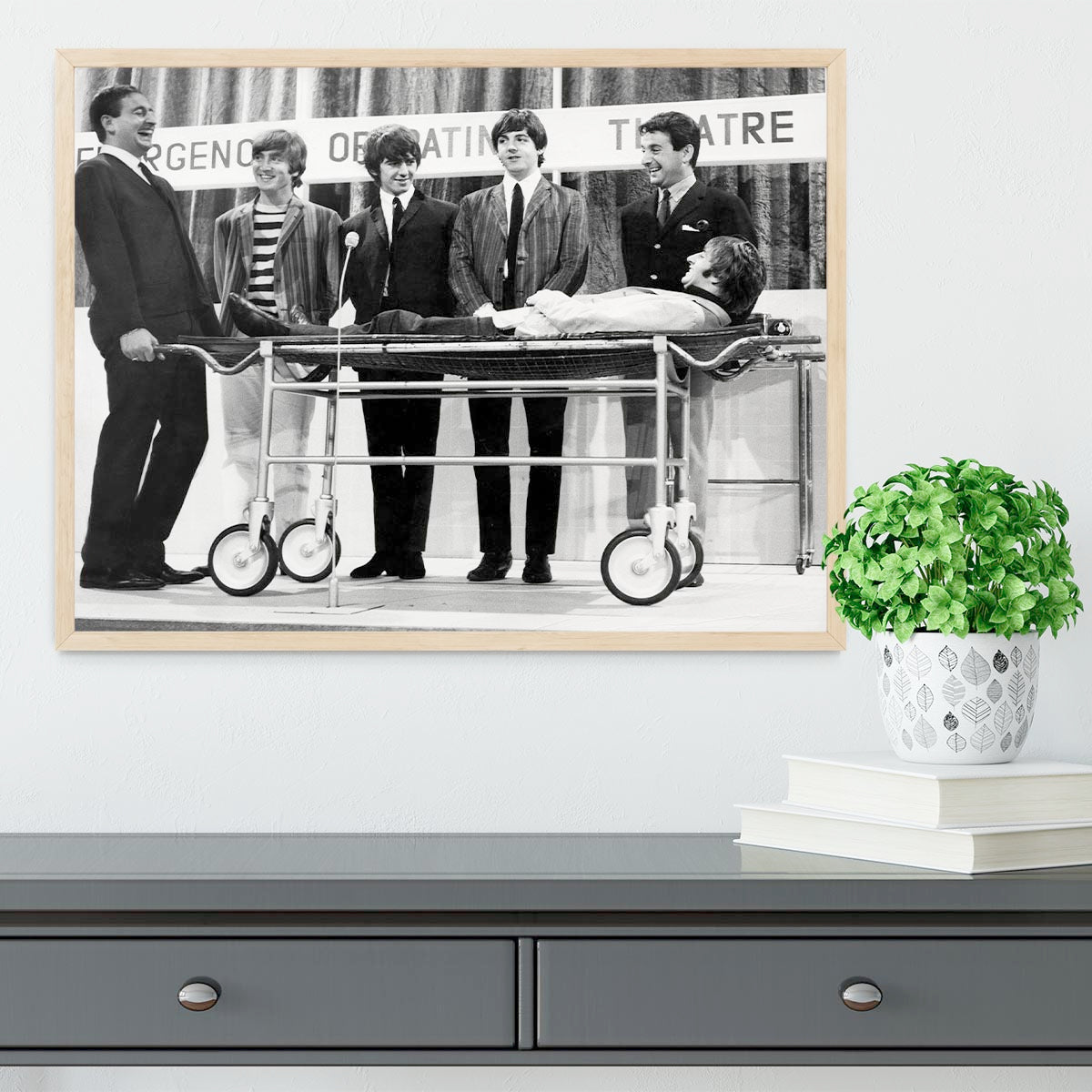 The Beatles with Mike and Bernie Winters Framed Print - Canvas Art Rocks - 4