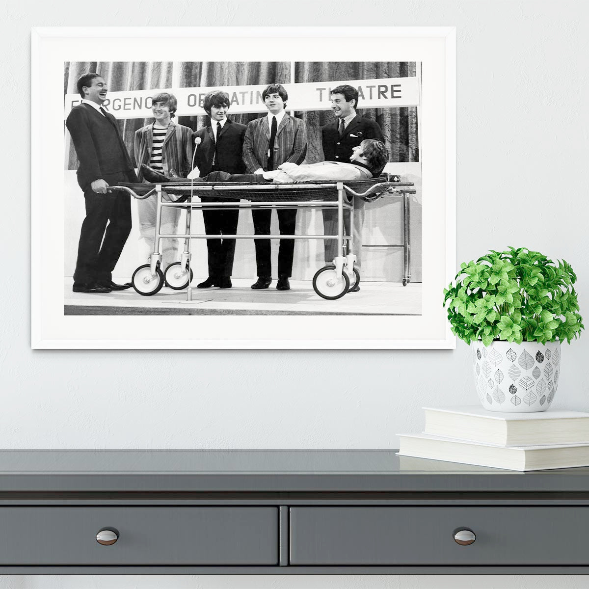 The Beatles with Mike and Bernie Winters Framed Print - Canvas Art Rocks - 5