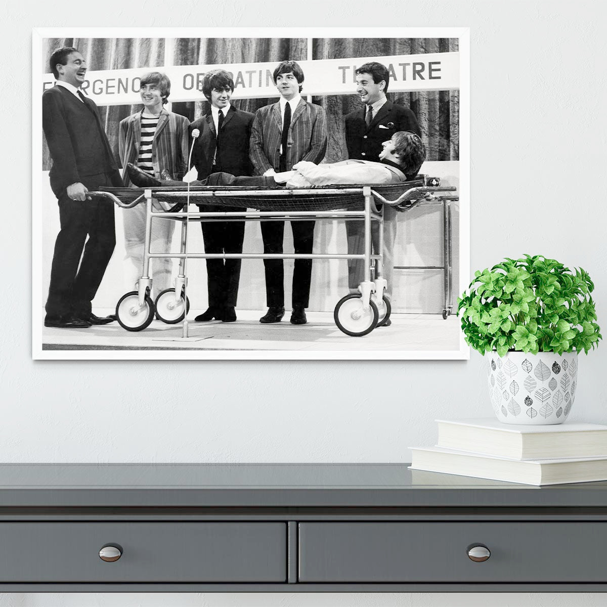 The Beatles with Mike and Bernie Winters Framed Print - Canvas Art Rocks -6