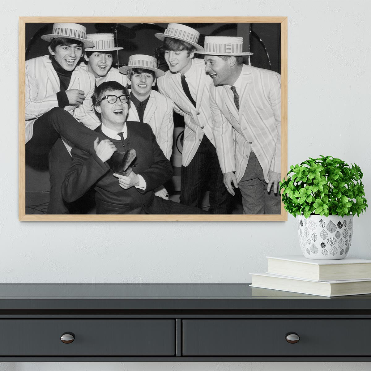 The Beatles with Morecambe and Wise Framed Print - Canvas Art Rocks - 4