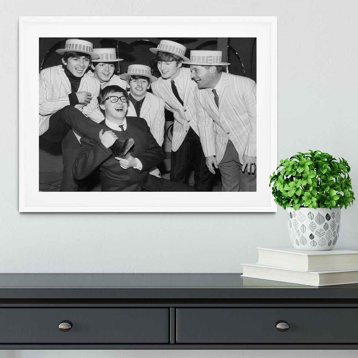 The Beatles with Morecambe and Wise Framed Print - Canvas Art Rocks - 5