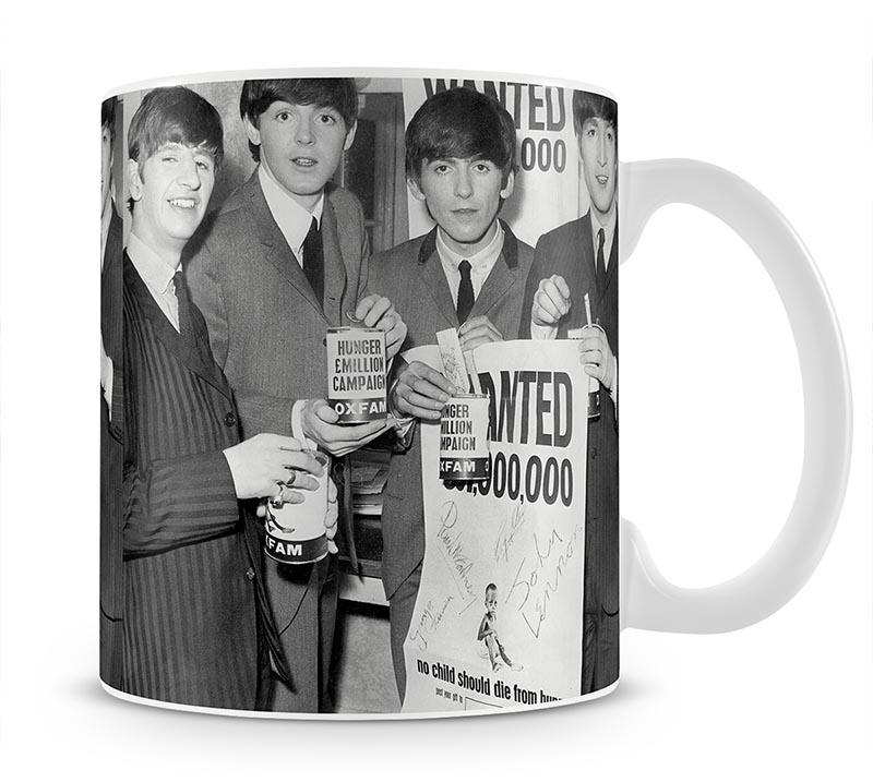 The Beatles with an Oxfam poster Mug - Canvas Art Rocks - 1