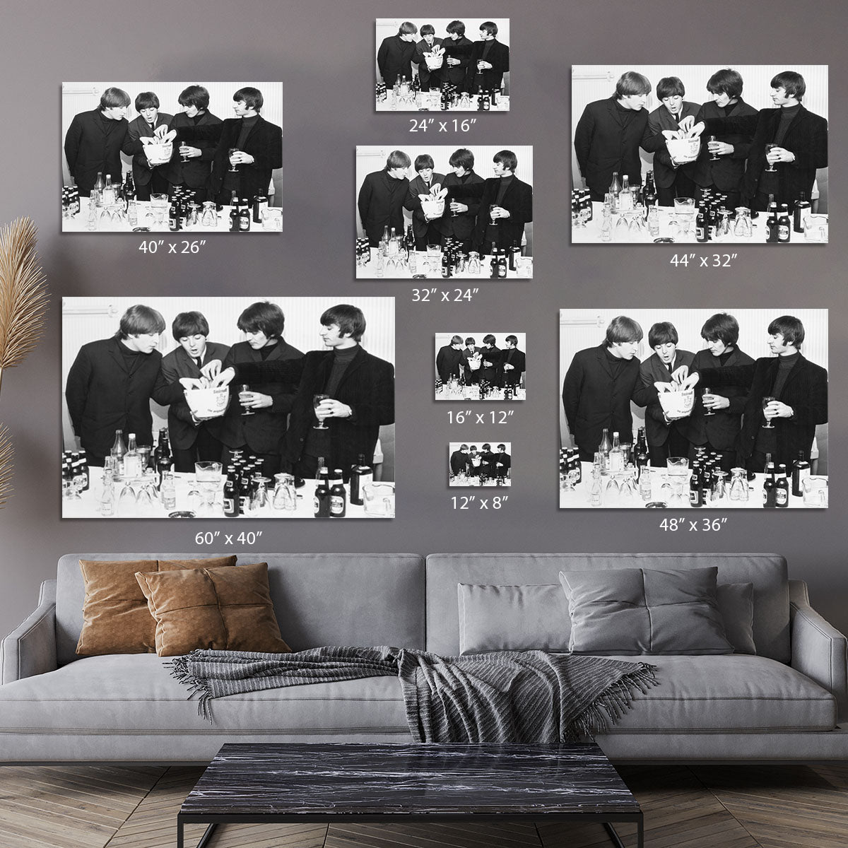 The Beatles with bottles of beer Canvas Print or Poster - Canvas Art Rocks - 7