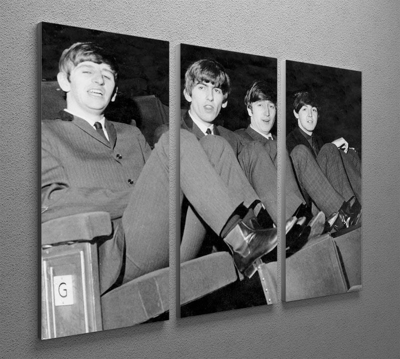 The Beatles with feet up in 1963 3 Split Panel Canvas Print - Canvas Art Rocks - 2