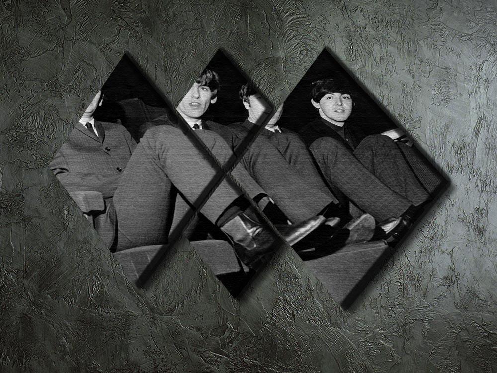The Beatles with feet up in 1963 4 Square Multi Panel Canvas - Canvas Art Rocks - 2