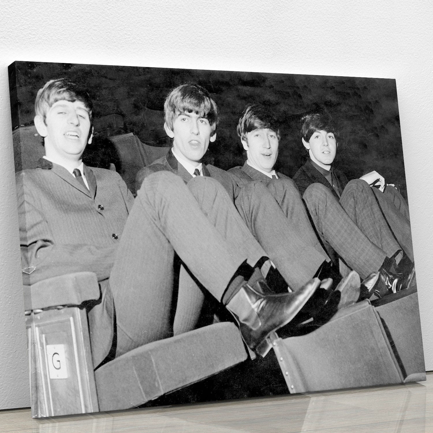 The Beatles with feet up in 1963 Canvas Print or Poster - Canvas Art Rocks - 1