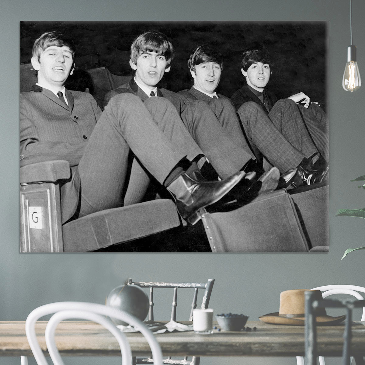The Beatles with feet up in 1963 Canvas Print or Poster - Canvas Art Rocks - 3