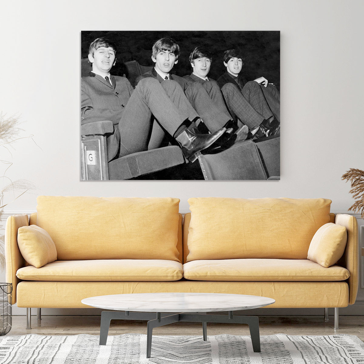 The Beatles with feet up in 1963 Canvas Print or Poster - Canvas Art Rocks - 4