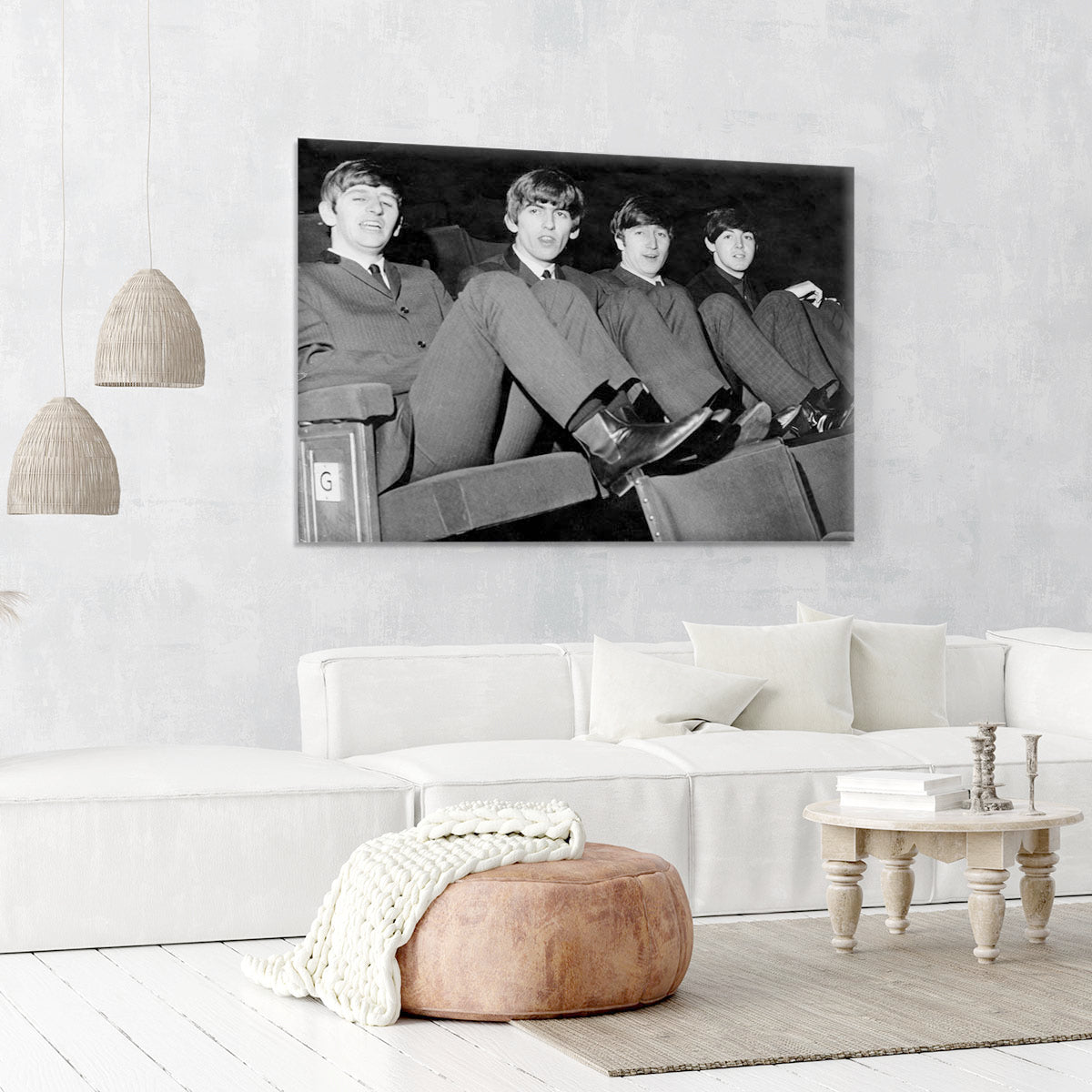 The Beatles with feet up in 1963 Canvas Print or Poster - Canvas Art Rocks - 6