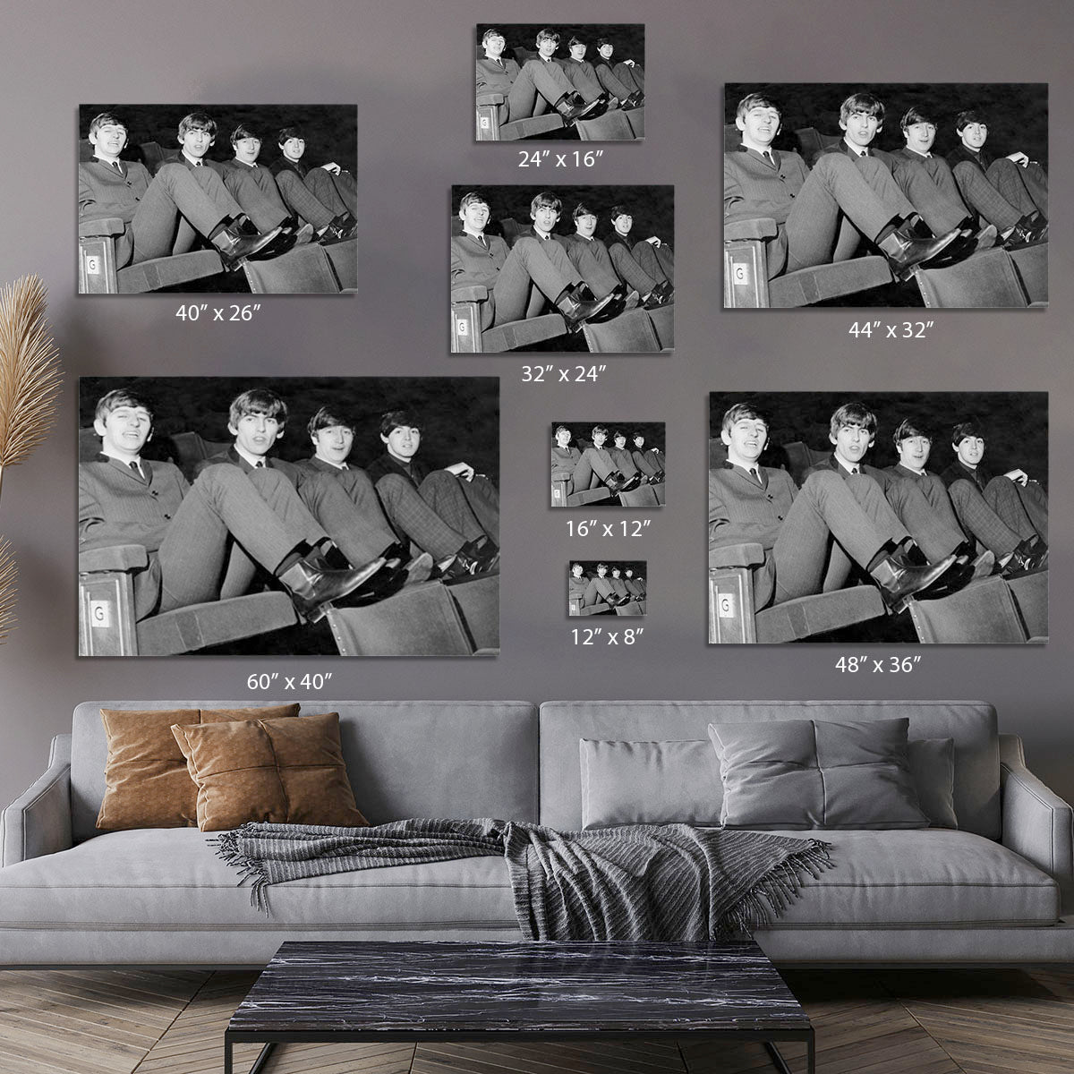 The Beatles with feet up in 1963 Canvas Print or Poster - Canvas Art Rocks - 7