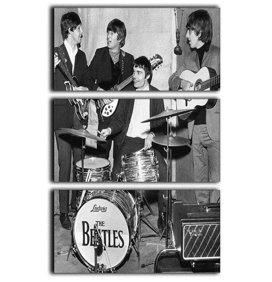 The Beatles with guest drummer Jimmy Nicol 3 Split Panel Canvas Print - Canvas Art Rocks - 1