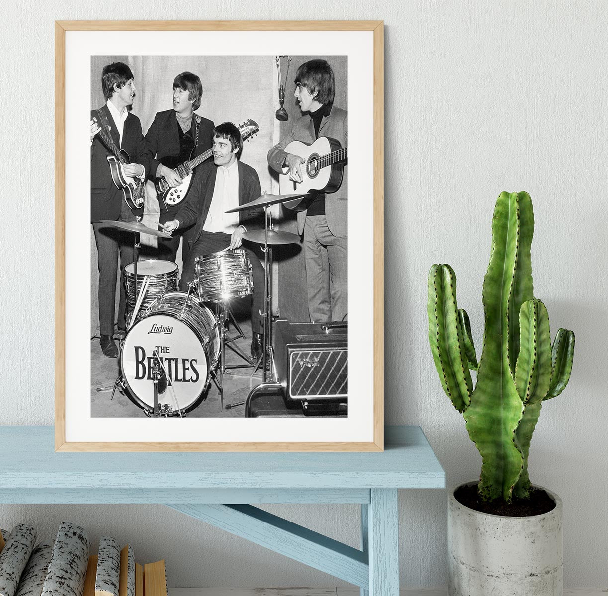The Beatles with guest drummer Jimmy Nicol Framed Print - Canvas Art Rocks - 3