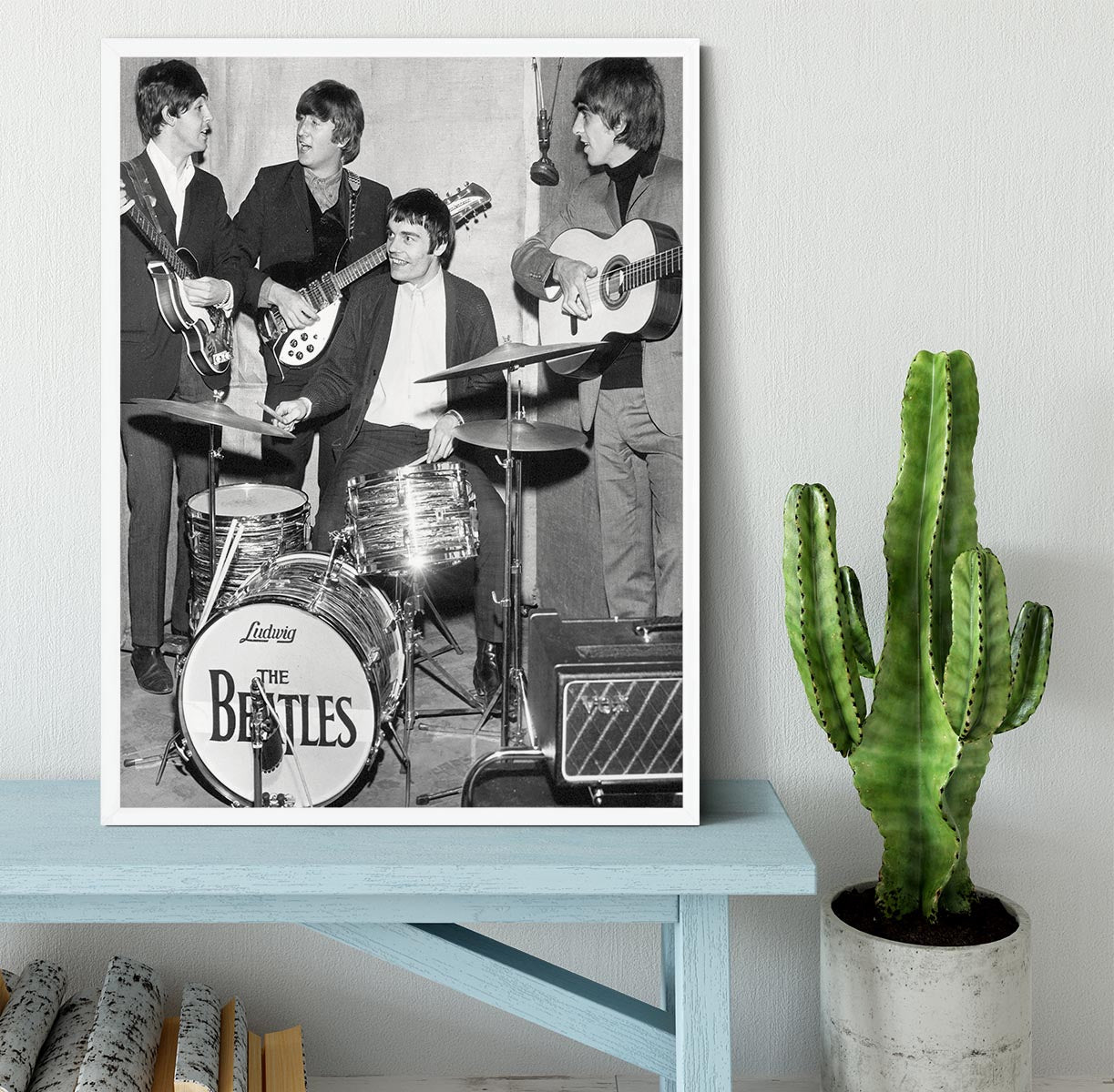 The Beatles with guest drummer Jimmy Nicol Framed Print - Canvas Art Rocks -6