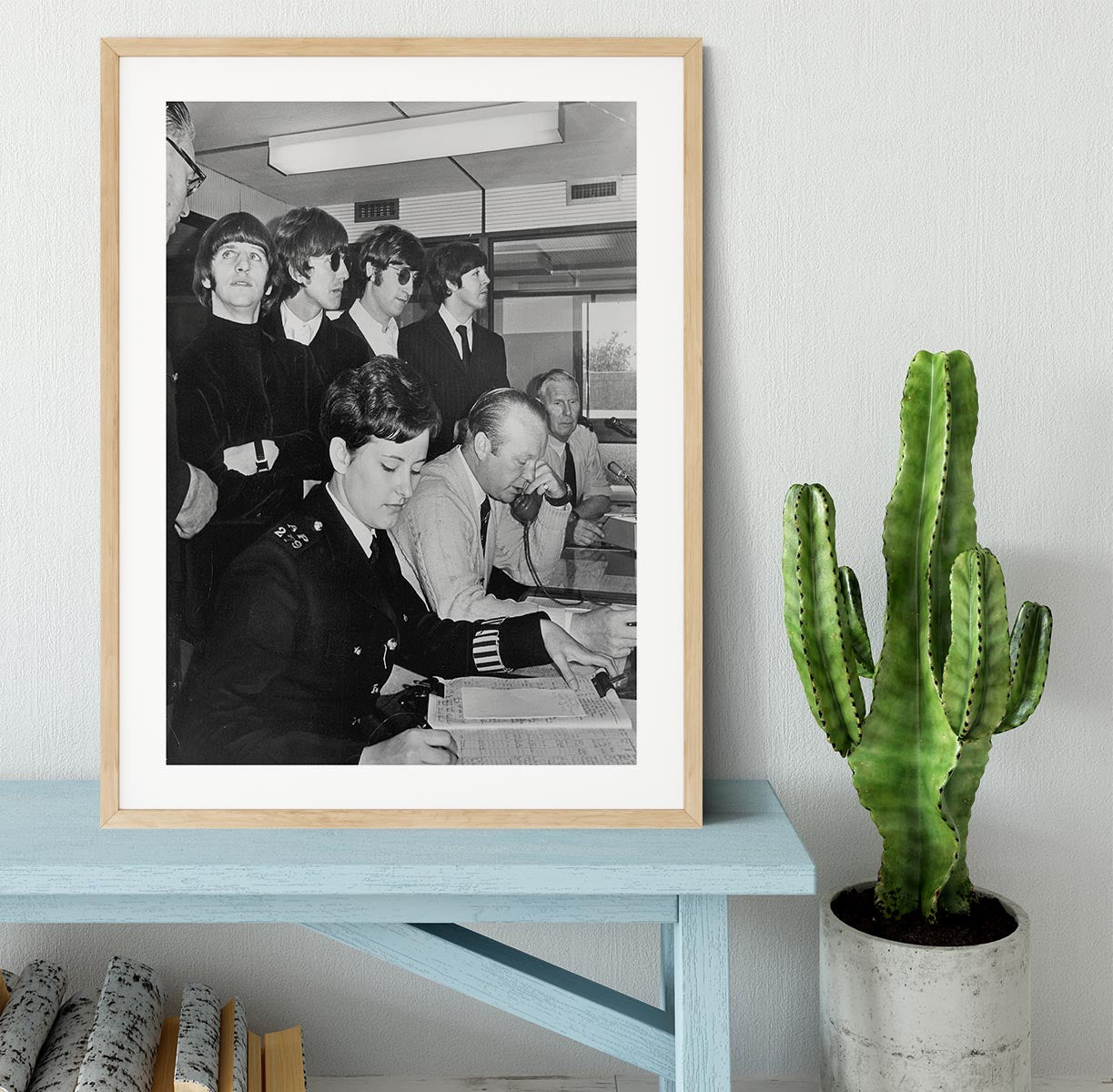 The Beatles with police at London Airport Framed Print - Canvas Art Rocks - 3
