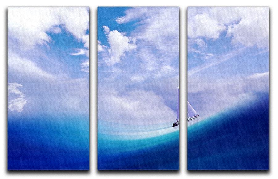 The Blue Sea 3 Split Panel Canvas Print - Canvas Art Rocks - 1