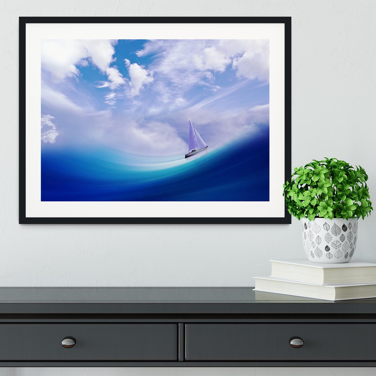 The Blue Sea Framed Print - Canvas Art Rocks - 1