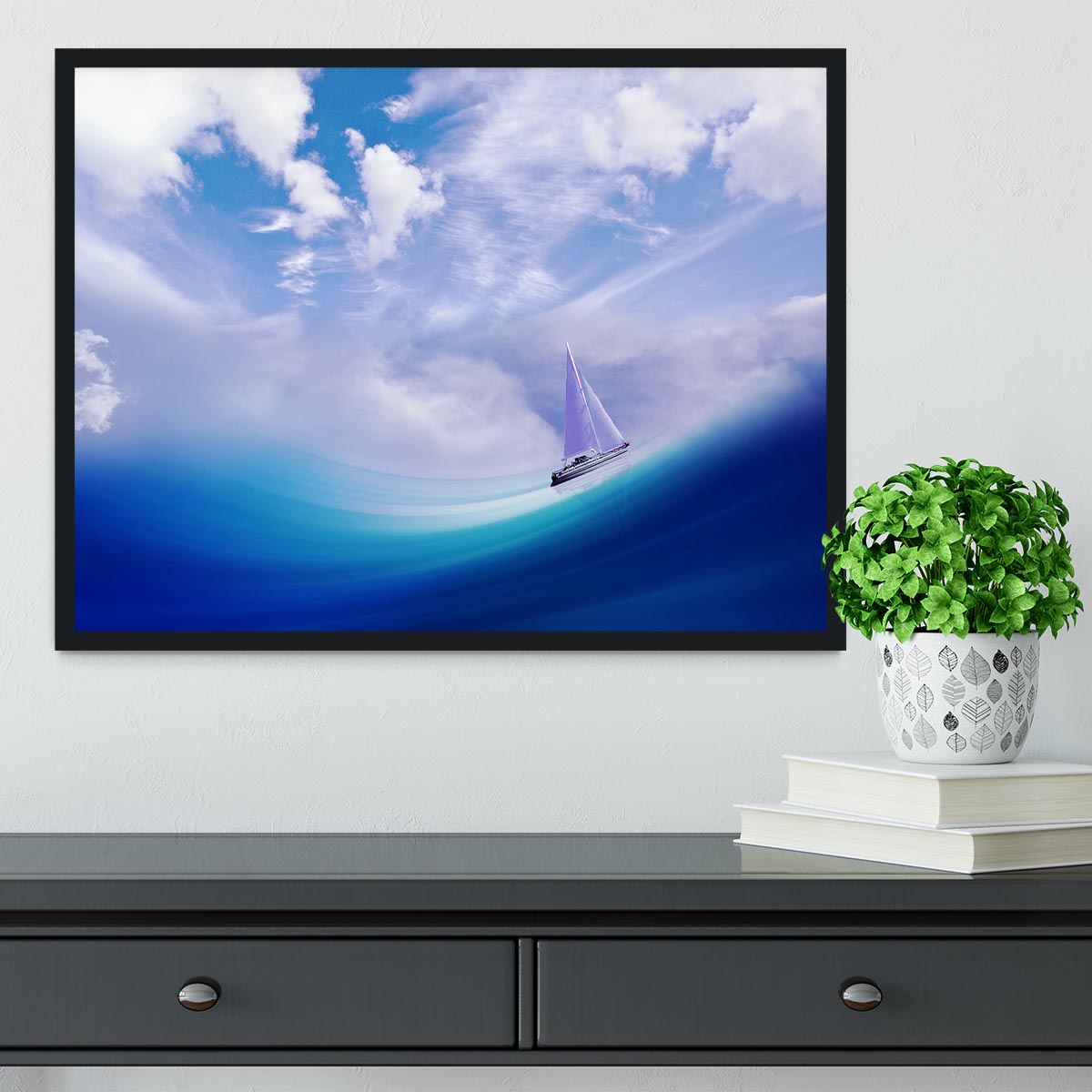 The Blue Sea Framed Print - Canvas Art Rocks - 2