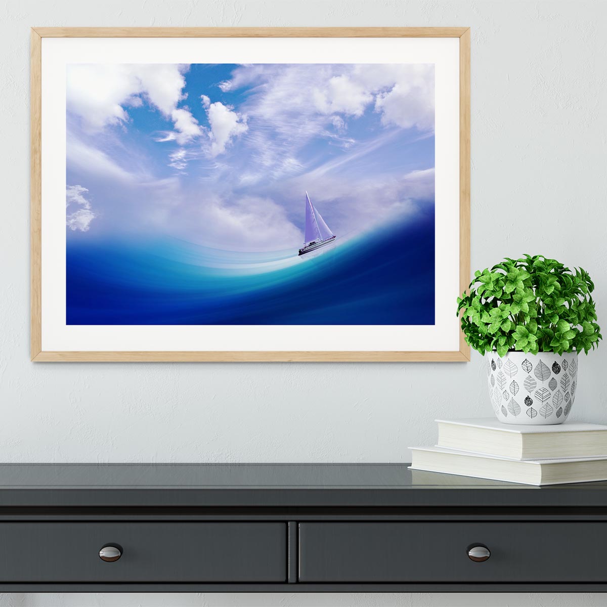 The Blue Sea Framed Print - Canvas Art Rocks - 3