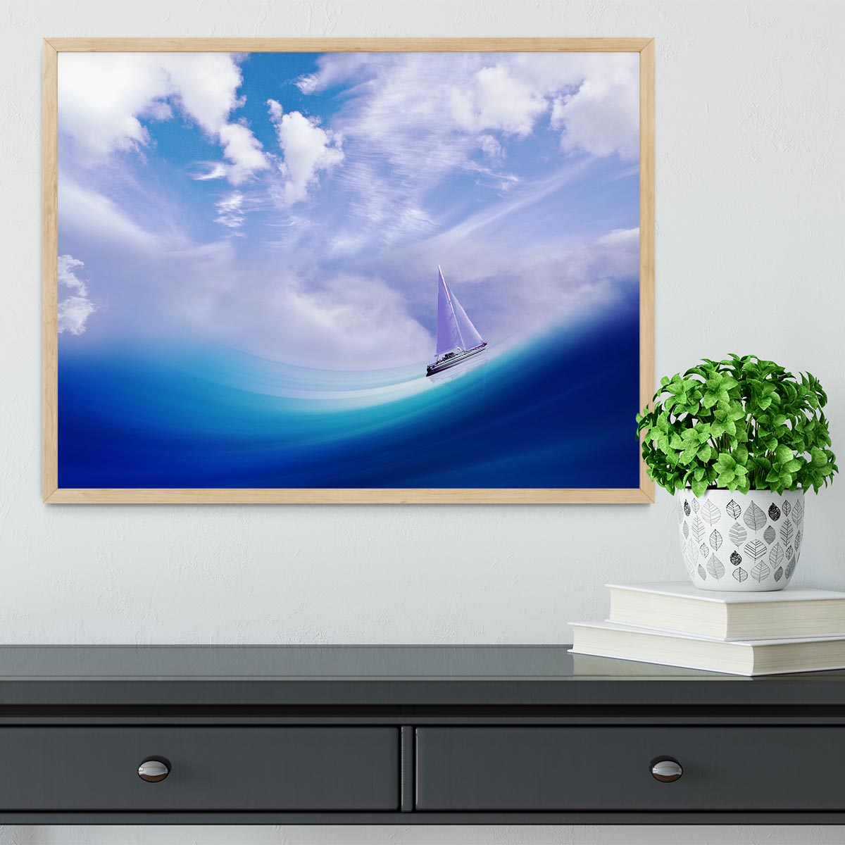 The Blue Sea Framed Print - Canvas Art Rocks - 4