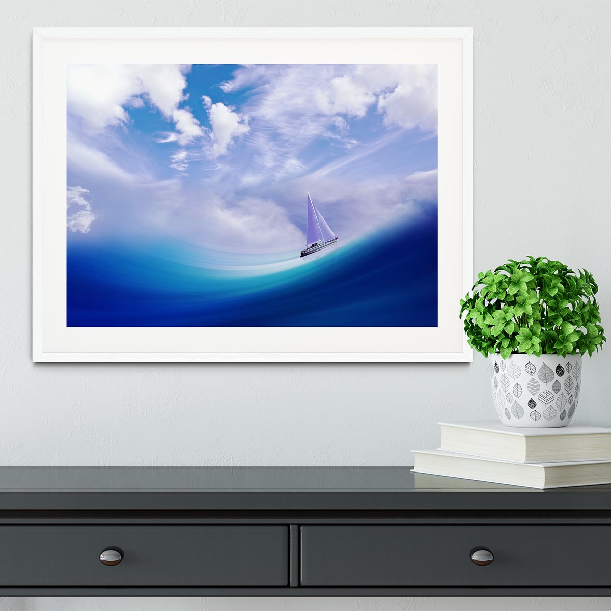 The Blue Sea Framed Print - Canvas Art Rocks - 5