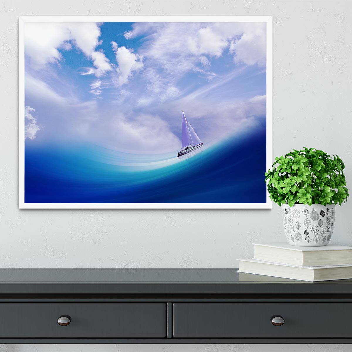 The Blue Sea Framed Print - Canvas Art Rocks -6