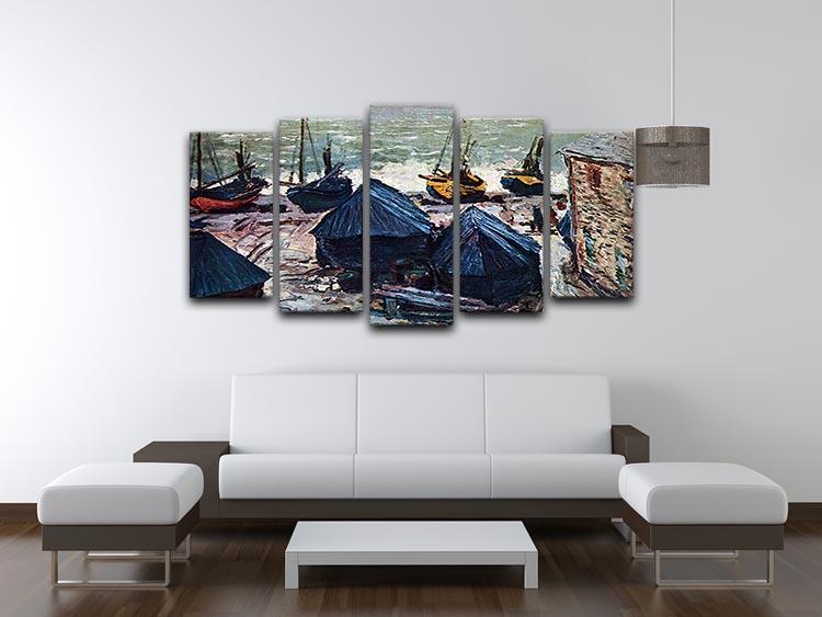 The Boats by Monet 5 Split Panel Canvas - Canvas Art Rocks - 3