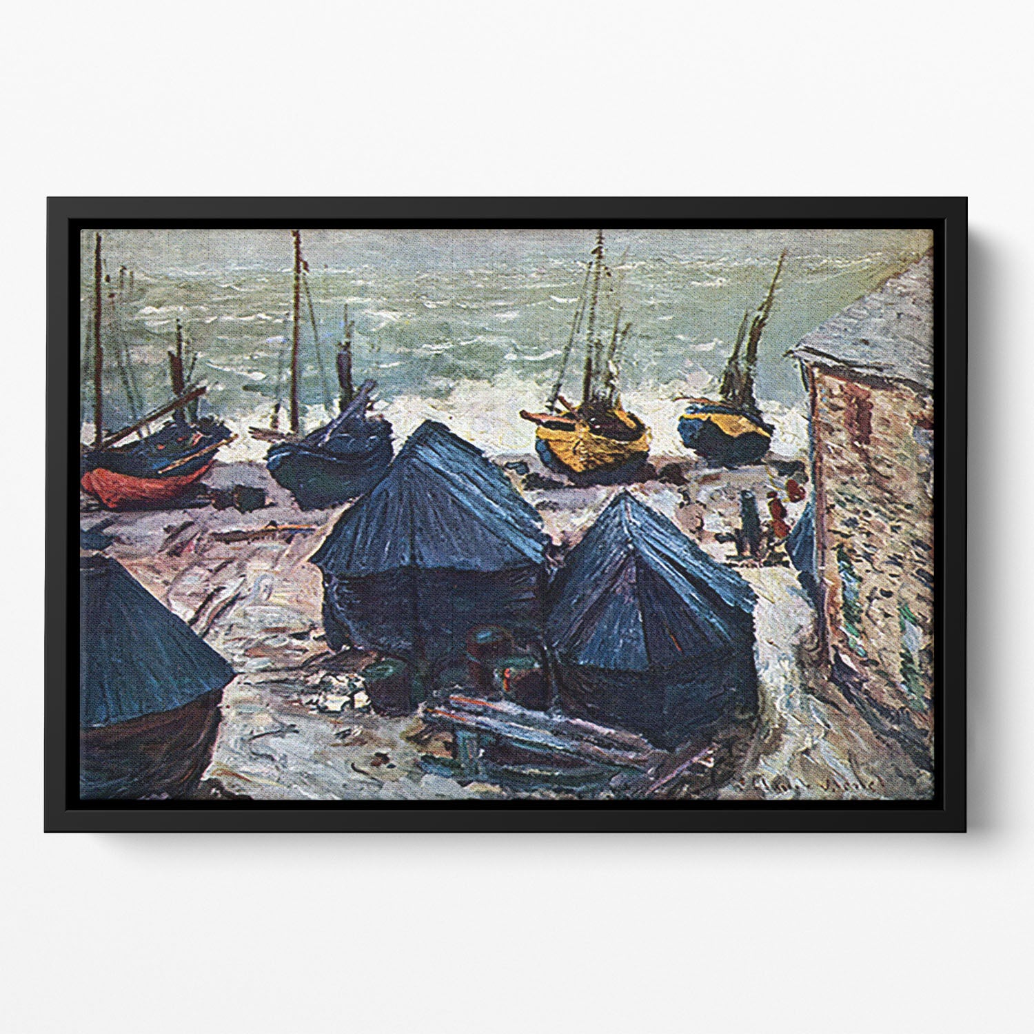 The Boats by Monet Floating Framed Canvas