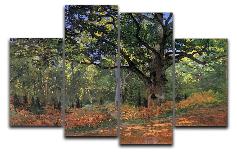 The Bodmer oak Fontainbleau forest by Monet 4 Split Panel Canvas  - Canvas Art Rocks - 1