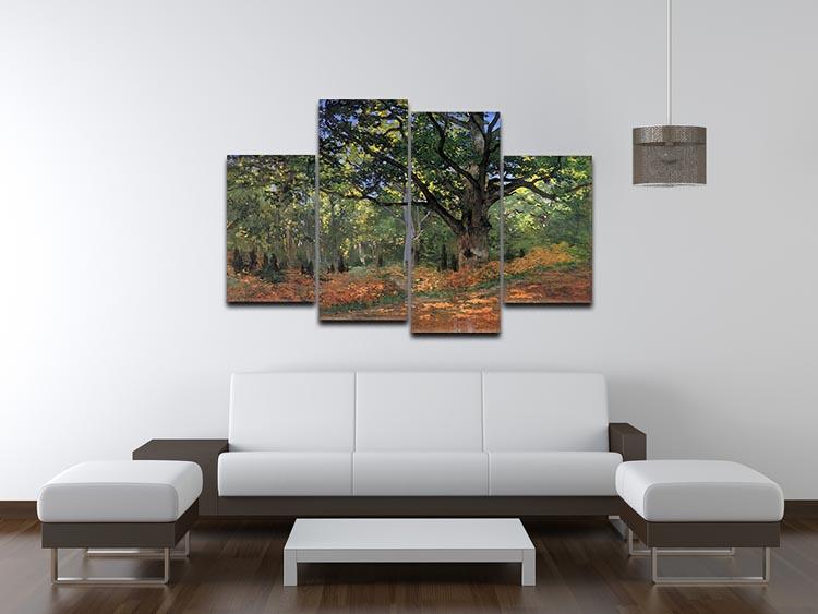 The Bodmer oak Fontainbleau forest by Monet 4 Split Panel Canvas - Canvas Art Rocks - 3